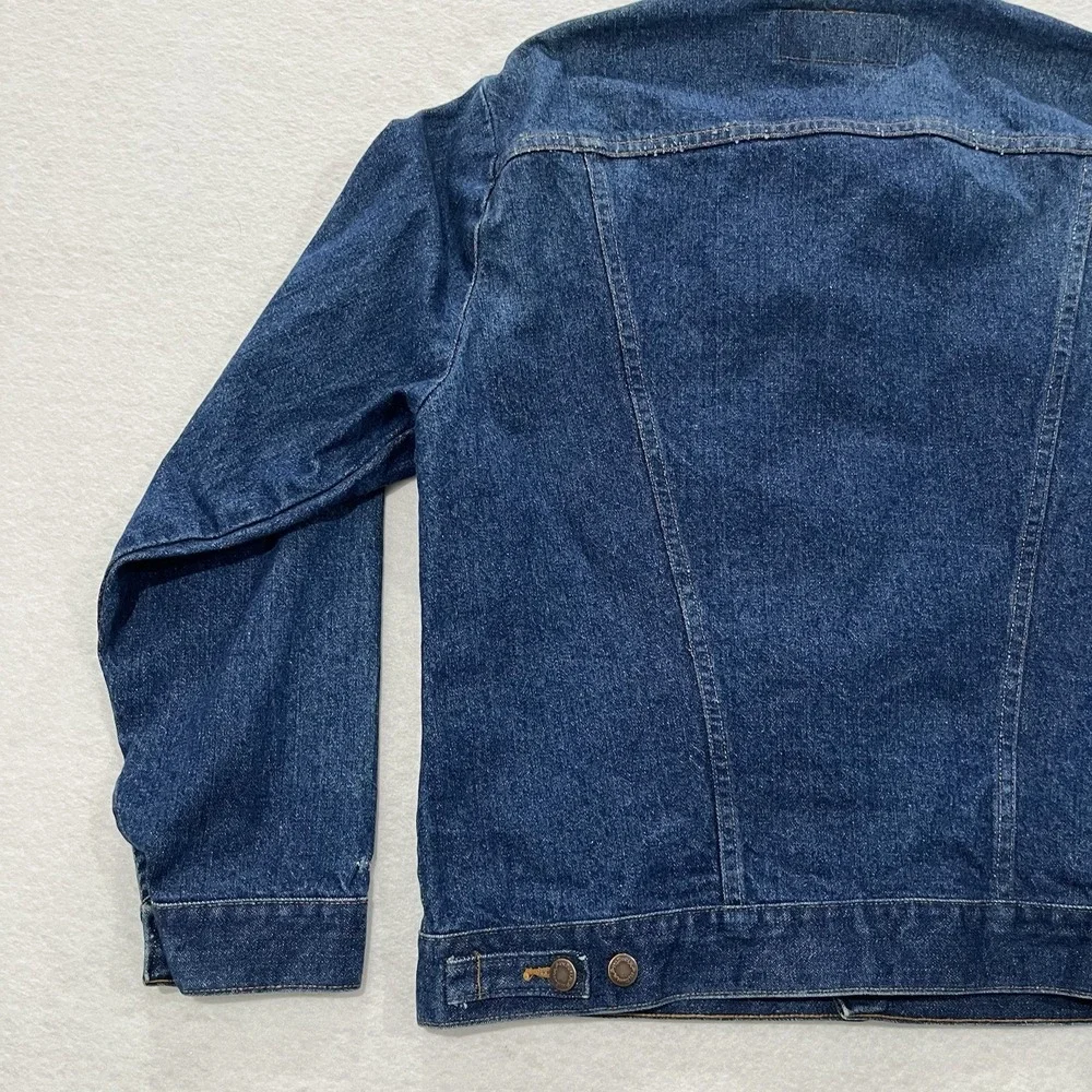 Vintage Wrangler Denim Western Trucker Jacket Coat Size 42 80s 90s M159 74140NV